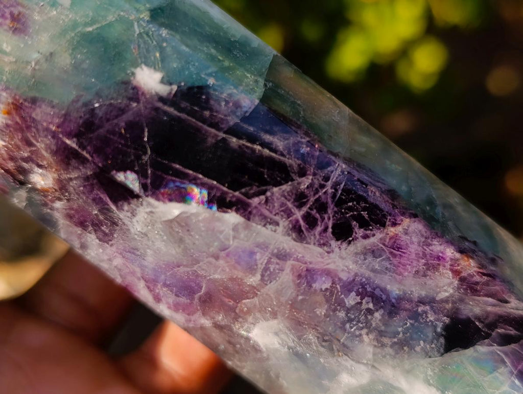 Polished Watermelon Fluorite Display Crystals x 3 From Uis, Namibia - Toprock Gemstones and Minerals 