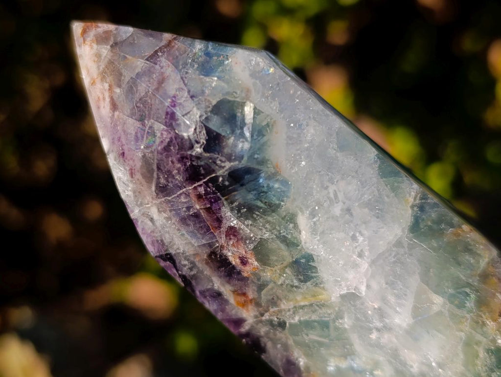 Polished Watermelon Fluorite Display Crystals x 3 From Uis, Namibia - Toprock Gemstones and Minerals 