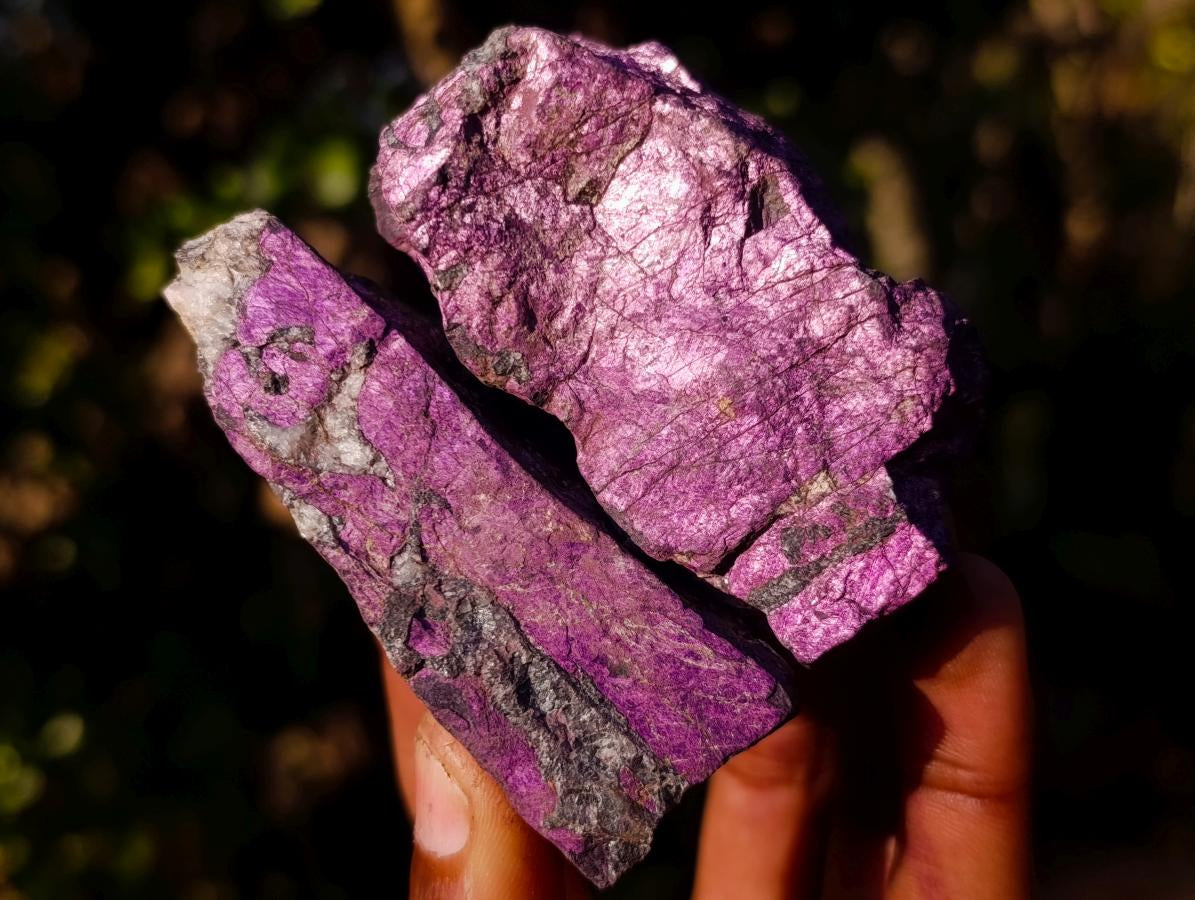 Natural Metallic Cobbed Purpurite Specimens x 12 From Erongo, Namibia - Toprock Gemstones and Minerals 