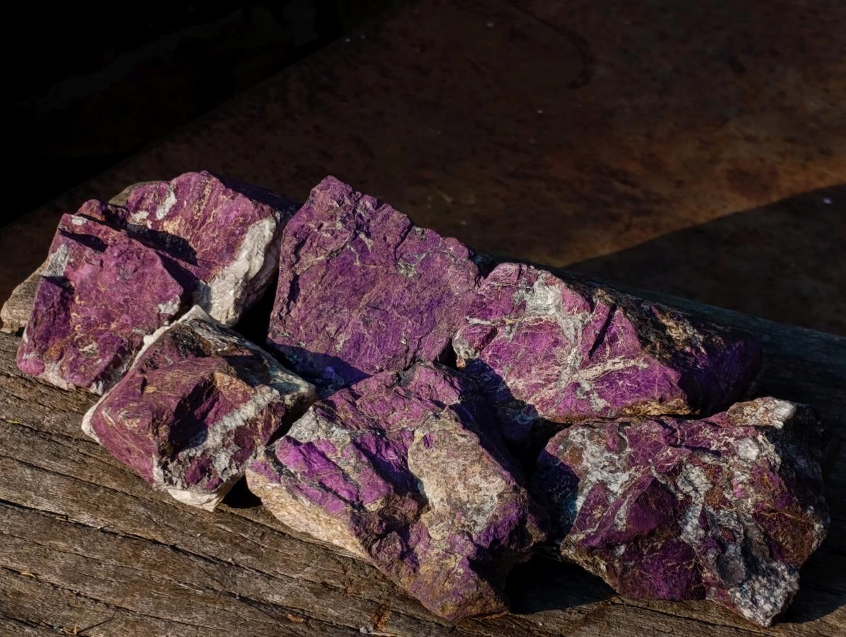 Natural Metallic Cobbed Purpurite Specimens x 12 From Erongo, Namibia - Toprock Gemstones and Minerals 
