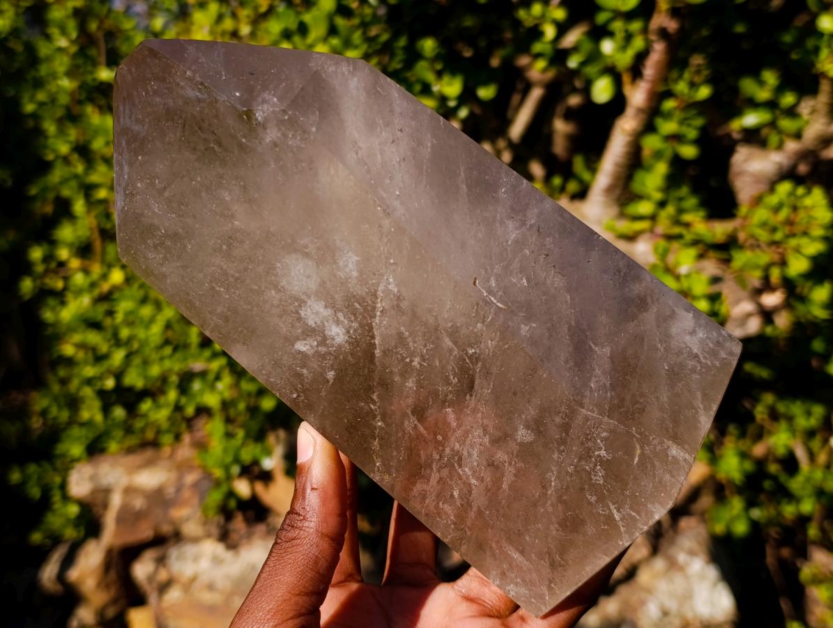 Polished Large Smokey Quartz Crystal x 1 From Madagascar - Toprock Gemstones and Minerals 