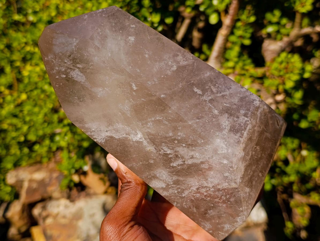 Polished Large Smokey Quartz Crystal x 1 From Madagascar - Toprock Gemstones and Minerals 