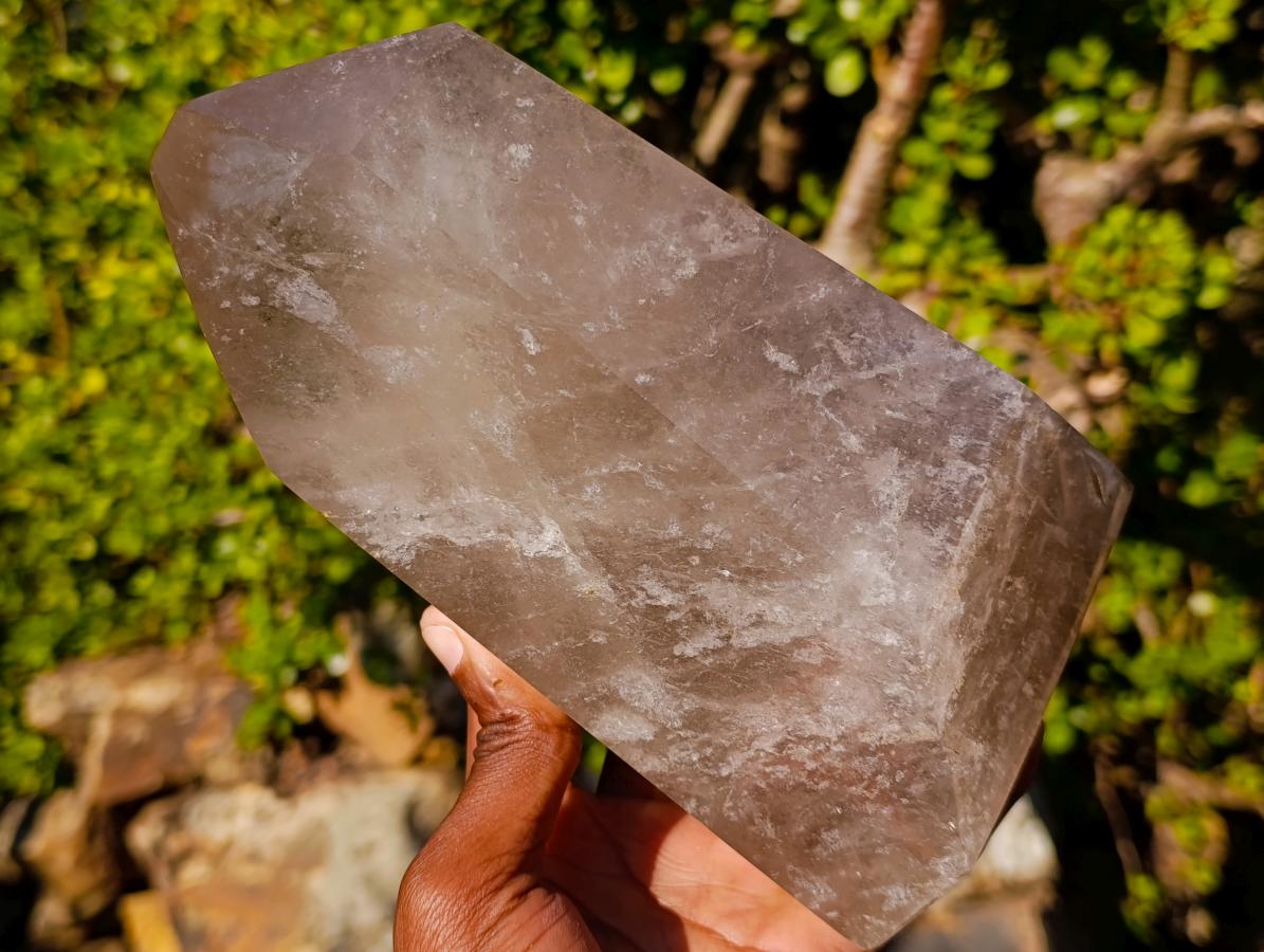 Polished Large Smokey Quartz Crystal x 1 From Madagascar - Toprock Gemstones and Minerals 