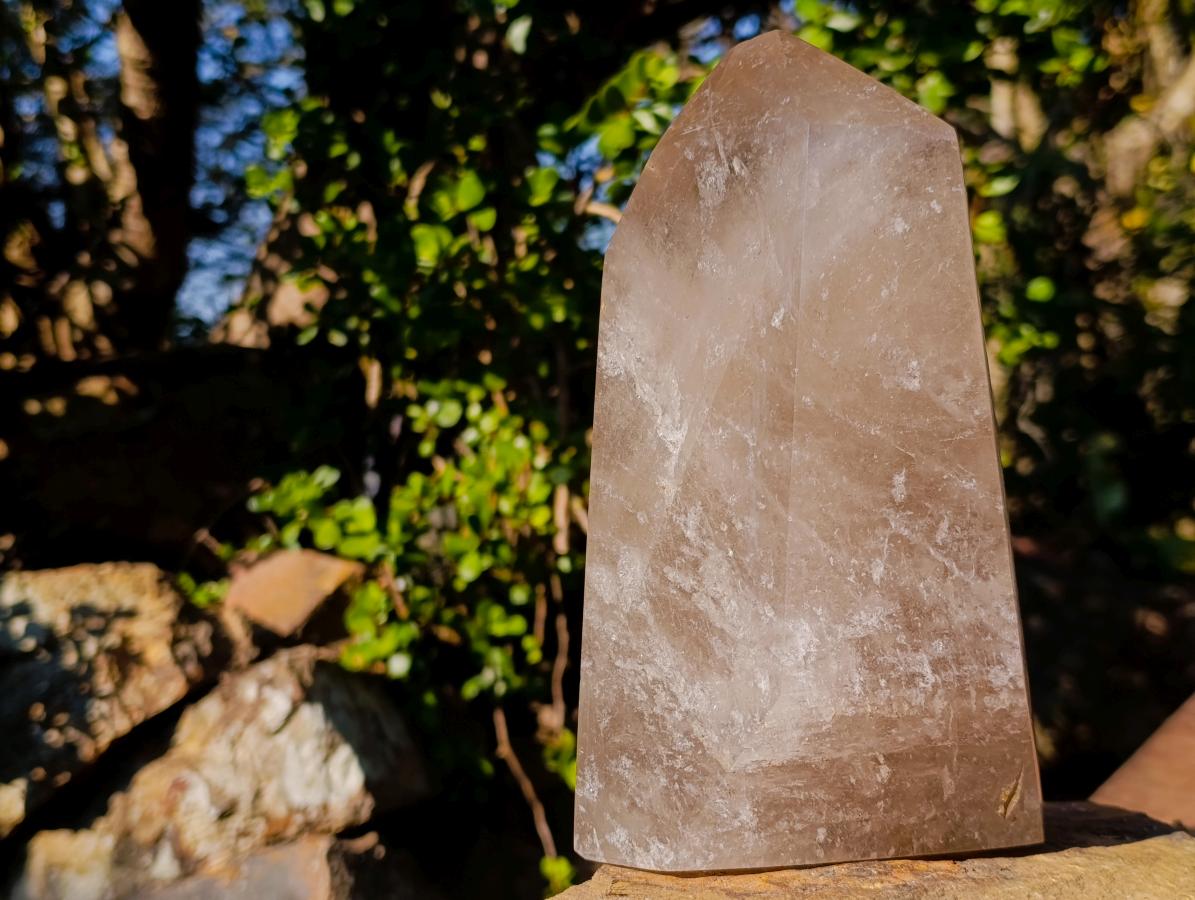 Polished Large Smokey Quartz Crystal x 1 From Madagascar - Toprock Gemstones and Minerals 