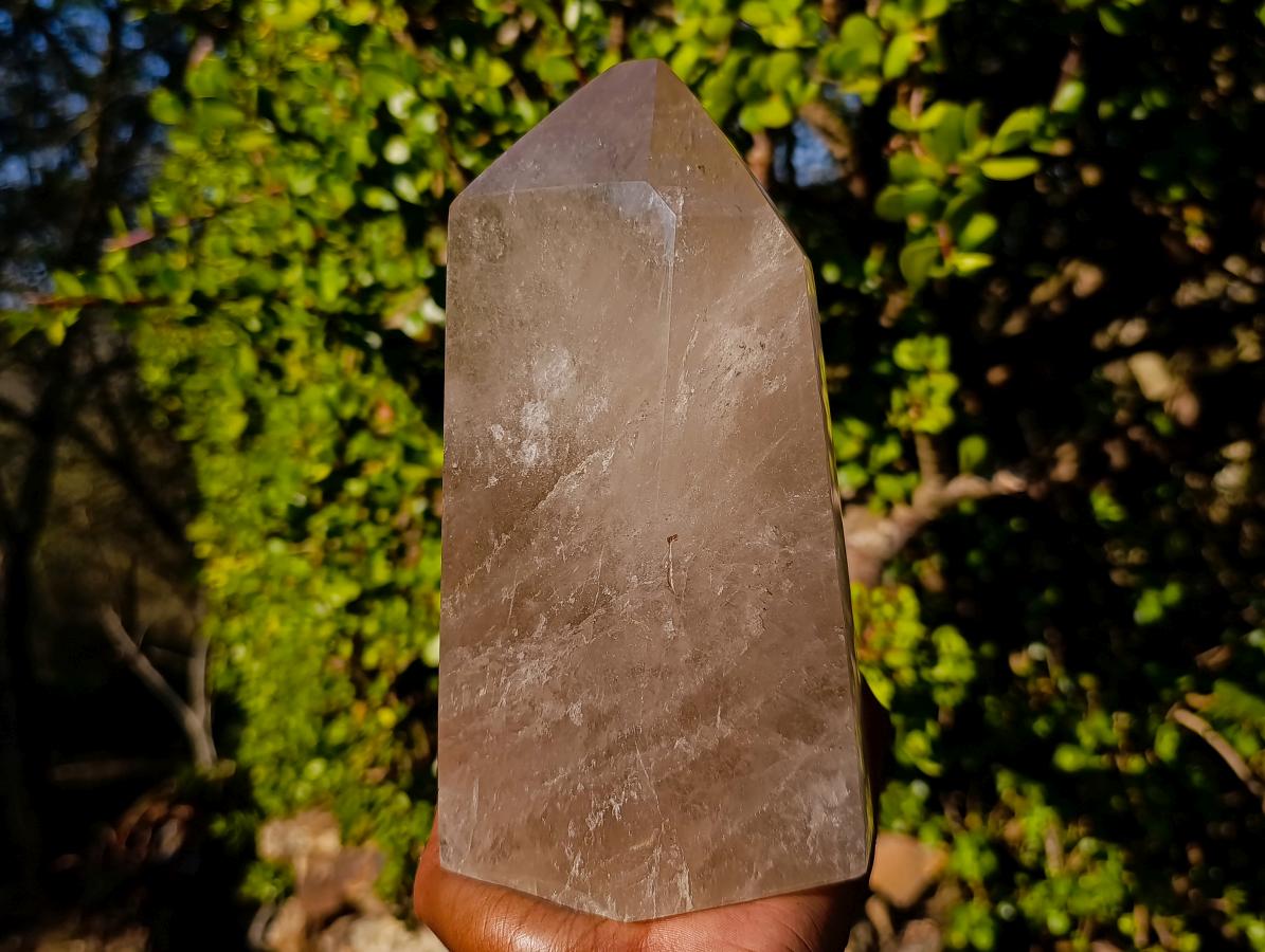 Polished Large Smokey Quartz Crystal x 1 From Madagascar - Toprock Gemstones and Minerals 