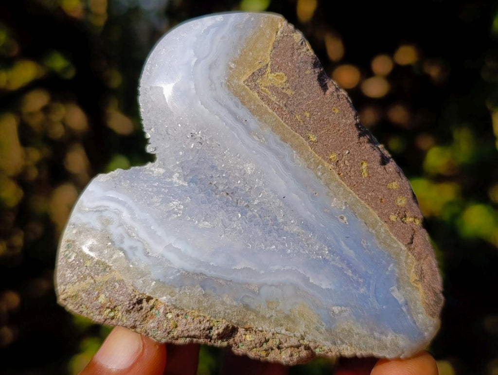 Polished on One Side Blue Lace Agate Geodes x 12 From Nsanje, Malawi - Toprock Gemstones and Minerals 