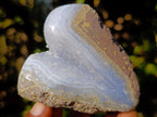 Polished on One Side Blue Lace Agate Geodes x 12 From Nsanje, Malawi - Toprock Gemstones and Minerals 