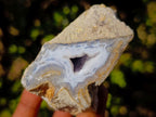 Polished on One Side Blue Lace Agate Geodes x 12 From Nsanje, Malawi - Toprock Gemstones and Minerals 
