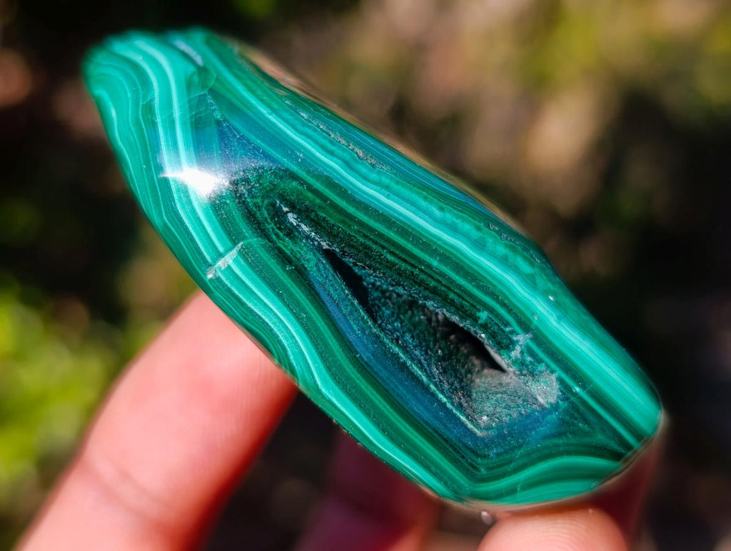 Polished Flower Banded Malachite Free Forms x 6 From Congo - Toprock Gemstones and Minerals 