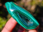 Polished Flower Banded Malachite Free Forms x 6 From Congo - Toprock Gemstones and Minerals 
