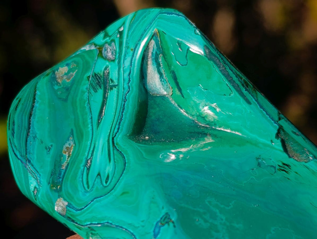 Polished Flower Banded Malachite Free Forms x 6 From Congo - Toprock Gemstones and Minerals 