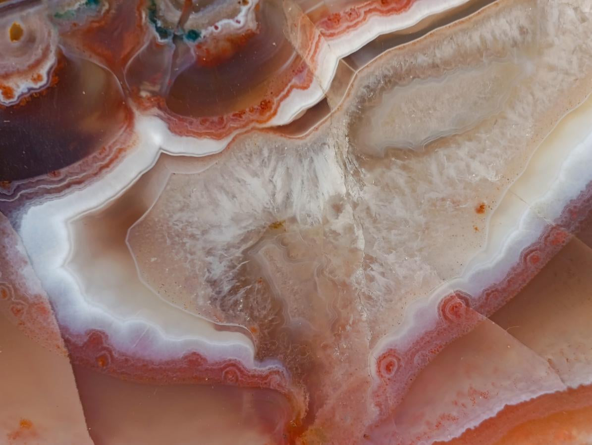 Polished One Side Red Shashe River Agate Slices x 6 From Shashe River, Zimbabwe - Toprock Gemstones and Minerals 