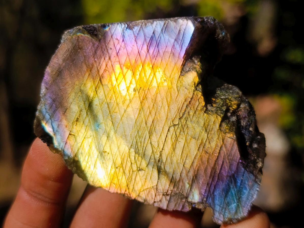 Polished on One Side Labradorite Slices x 35 From Madagascar - Toprock Gemstones and Minerals 