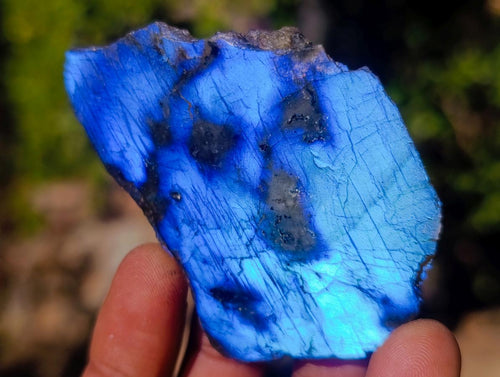 Polished on One Side Labradorite Slices x 35 From Madagascar - Toprock Gemstones and Minerals 