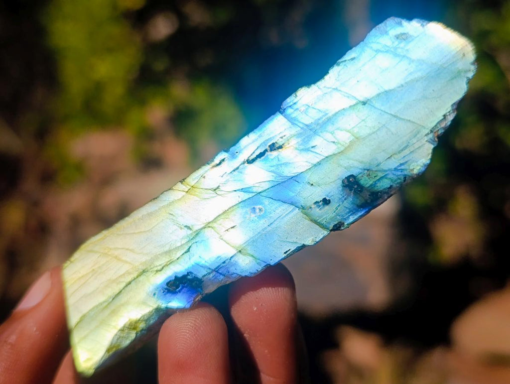 Polished on One Side Labradorite Slices x 35 From Madagascar - Toprock Gemstones and Minerals 