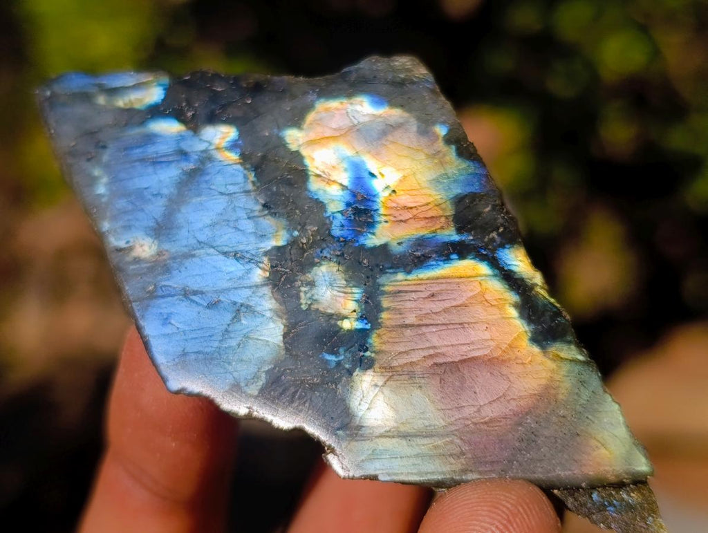 Polished on One Side Labradorite Slices x 35 From Madagascar - Toprock Gemstones and Minerals 