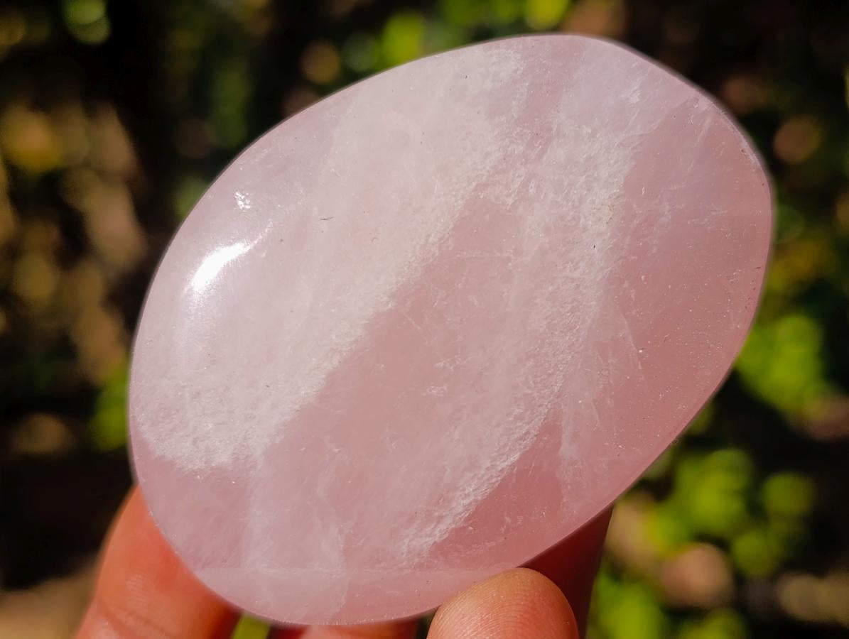 Polished Gemmy Rose Quartz Palm Stones x 29 From Madagascar - Toprock Gemstones and Minerals 