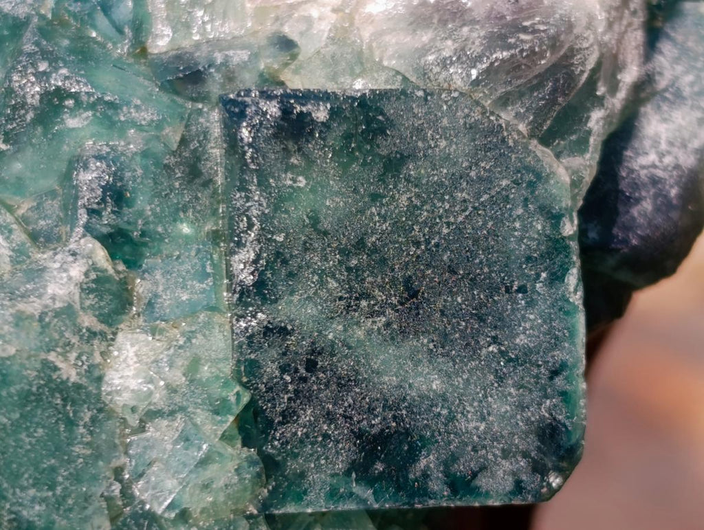 Natural Green Cubic Fluorite Specimens x 2 From Mandrosonoro, Madagascar - Toprock Gemstones and Minerals 