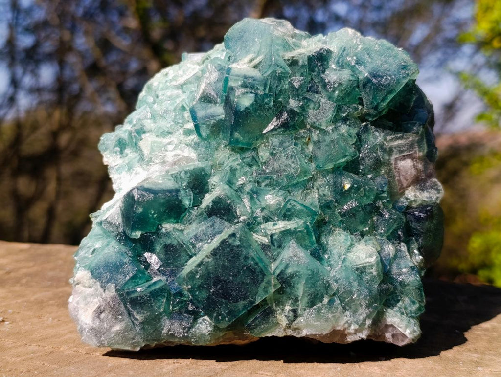 Natural Green Cubic Fluorite Specimens x 2 From Mandrosonoro, Madagascar - Toprock Gemstones and Minerals 