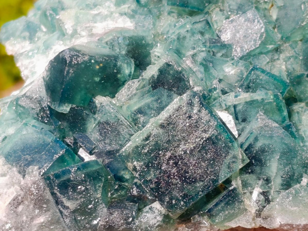 Natural Green Cubic Fluorite Specimens x 2 From Mandrosonoro, Madagascar - Toprock Gemstones and Minerals 