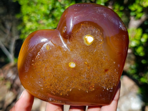 Polished Lemur Island Red Agate Crystalline Hearts x 3 From Nosy Varika, Madagascar - Toprock Gemstones and Minerals 