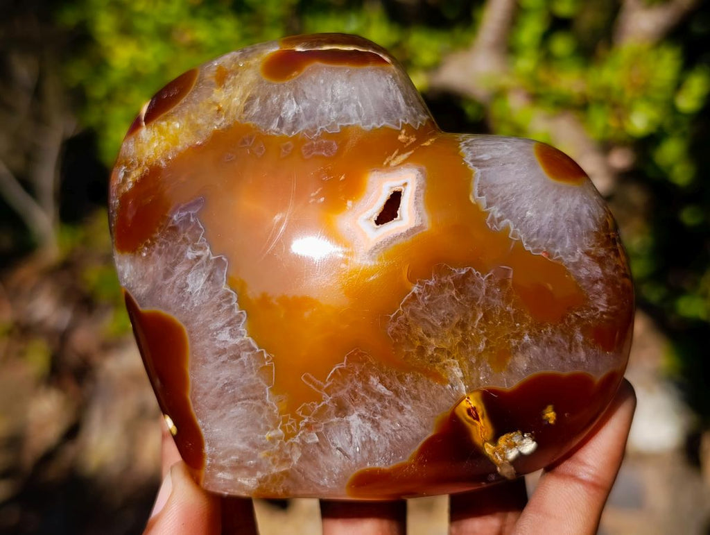 Polished Lemur Island Red Agate Crystalline Hearts x 3 From Nosy Varika, Madagascar - Toprock Gemstones and Minerals 