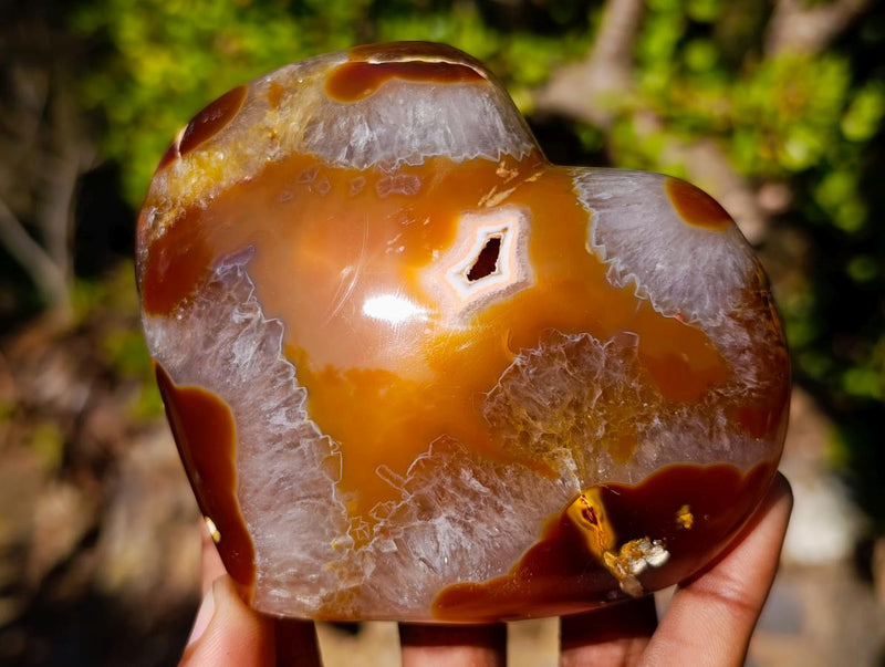 Polished Lemur Island Red Agate Crystalline Hearts x 3 From Nosy Varika, Madagascar - Toprock Gemstones and Minerals 
