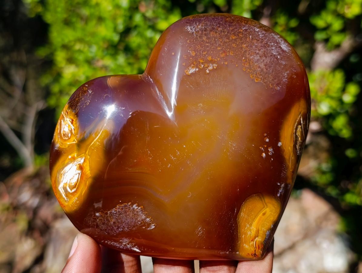Polished Lemur Island Red Agate Crystalline Hearts x 3 From Nosy Varika, Madagascar - Toprock Gemstones and Minerals 
