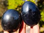 Polished Black Tourmaline Galets x 12 From Madagascar - Toprock Gemstones and Minerals 