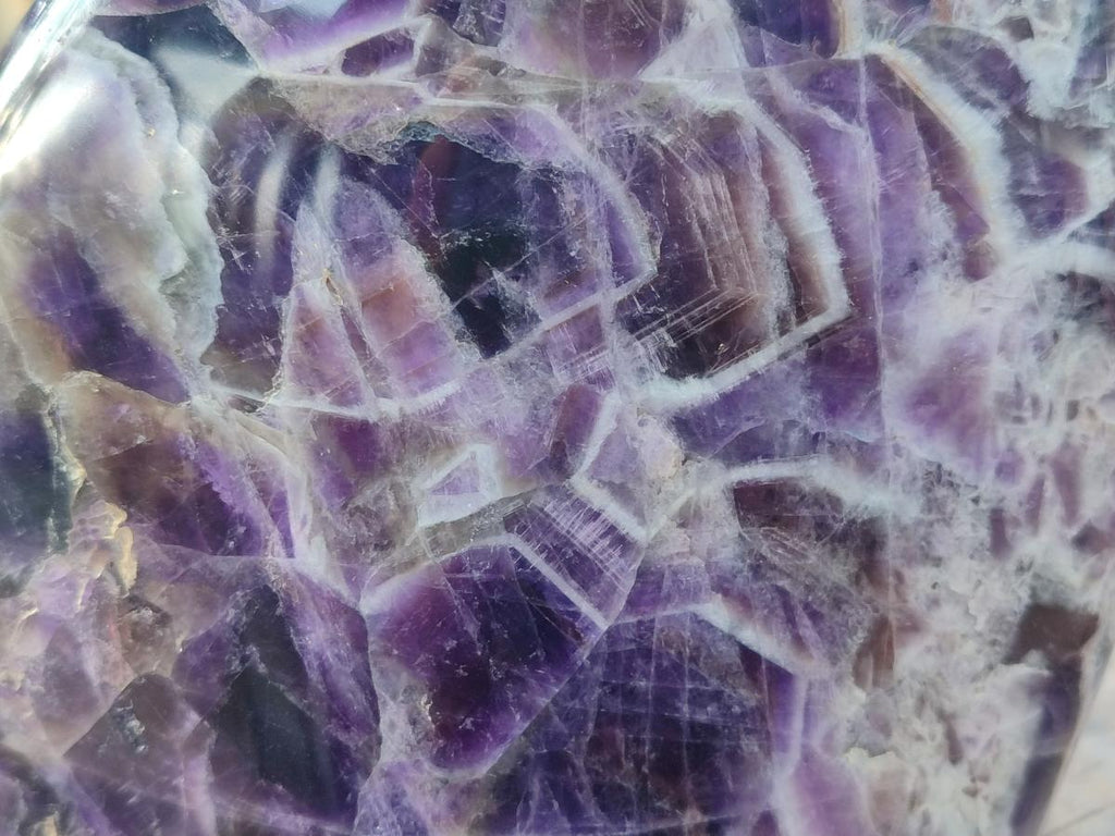 Polished Large Purple Chevron Amethyst Standing Display Piece x 1 From Madagascar - Toprock Gemstones and Minerals 