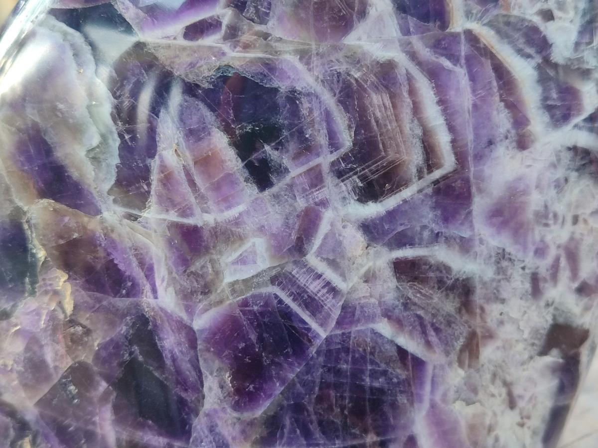 Polished Large Purple Chevron Amethyst Standing Display Piece x 1 From Madagascar - Toprock Gemstones and Minerals 