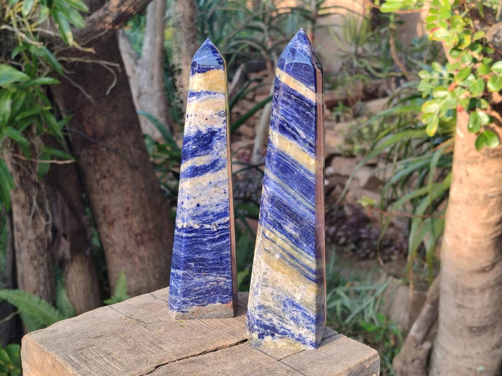 Polished Large Sodalite Display Towers x 2 From Kunene River, Namibia - Toprock Gemstones and Minerals 
