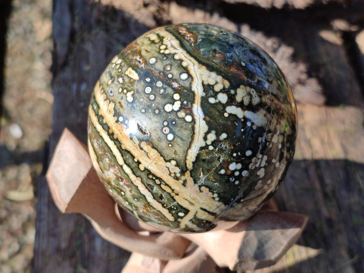 Polished Ocean Jasper Spheres x 3 From Northwest Coast, Madagascar - Toprock Gemstones and Minerals 
