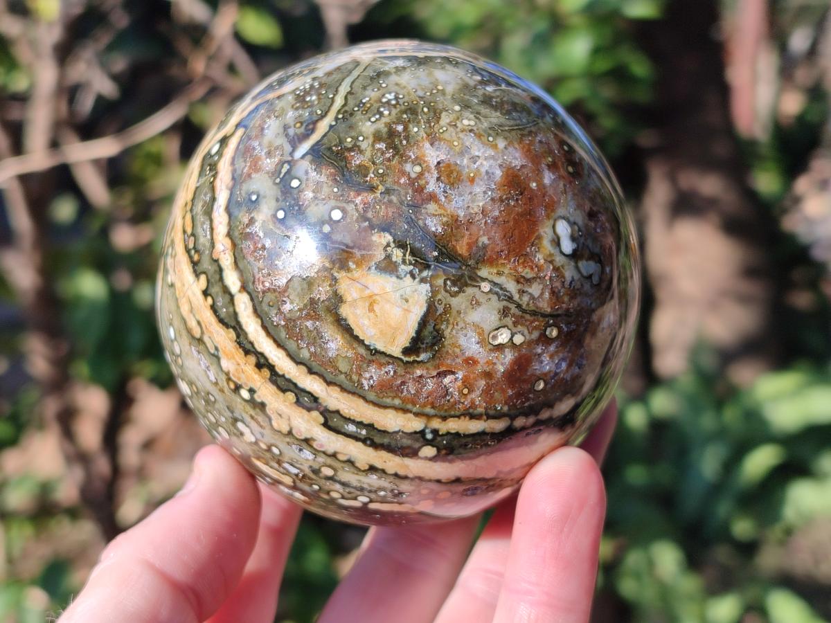 Polished Ocean Jasper Spheres x 3 From Northwest Coast, Madagascar - Toprock Gemstones and Minerals 