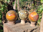 Polished Ocean Jasper Spheres x 3 From Northwest Coast, Madagascar - Toprock Gemstones and Minerals 