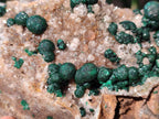 Natural Ball Malachite Specimens Coated with Drusy Quartz on Dolomite x 2 From Mindingi Mine, Congo - Toprock Gemstones and Minerals 