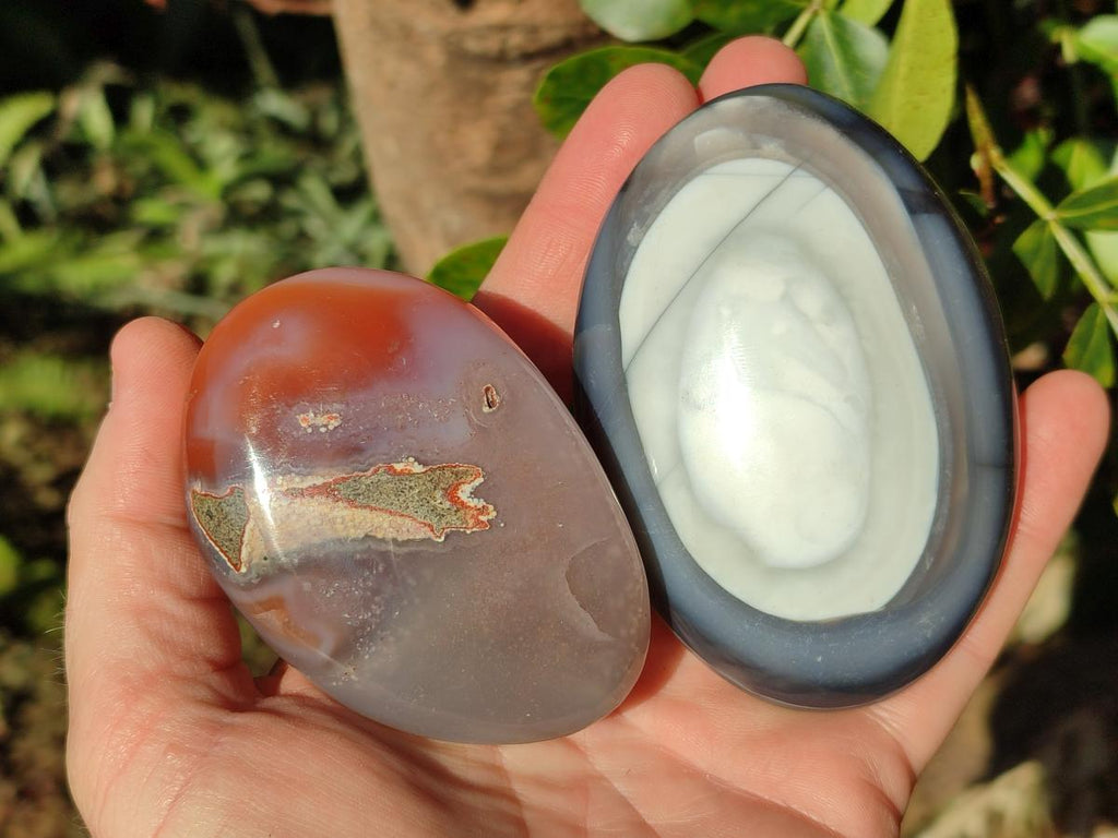 Polished Red Shashe River Agate Standing Display Pieces and Free Forms x 6 From Shashe River, Zimbabwe - Toprock Gemstones and Minerals 