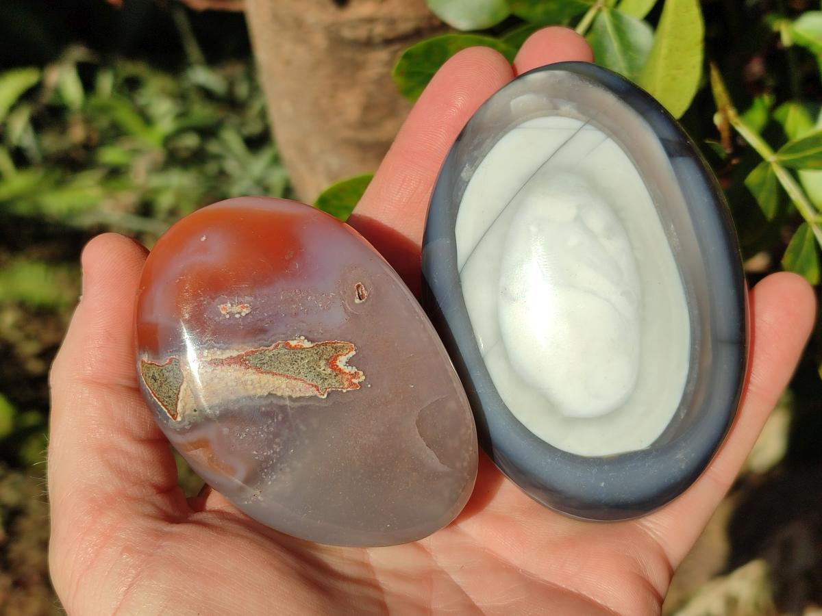 Polished Red Shashe River Agate Standing Display Pieces and Free Forms x 6 From Shashe River, Zimbabwe - Toprock Gemstones and Minerals 