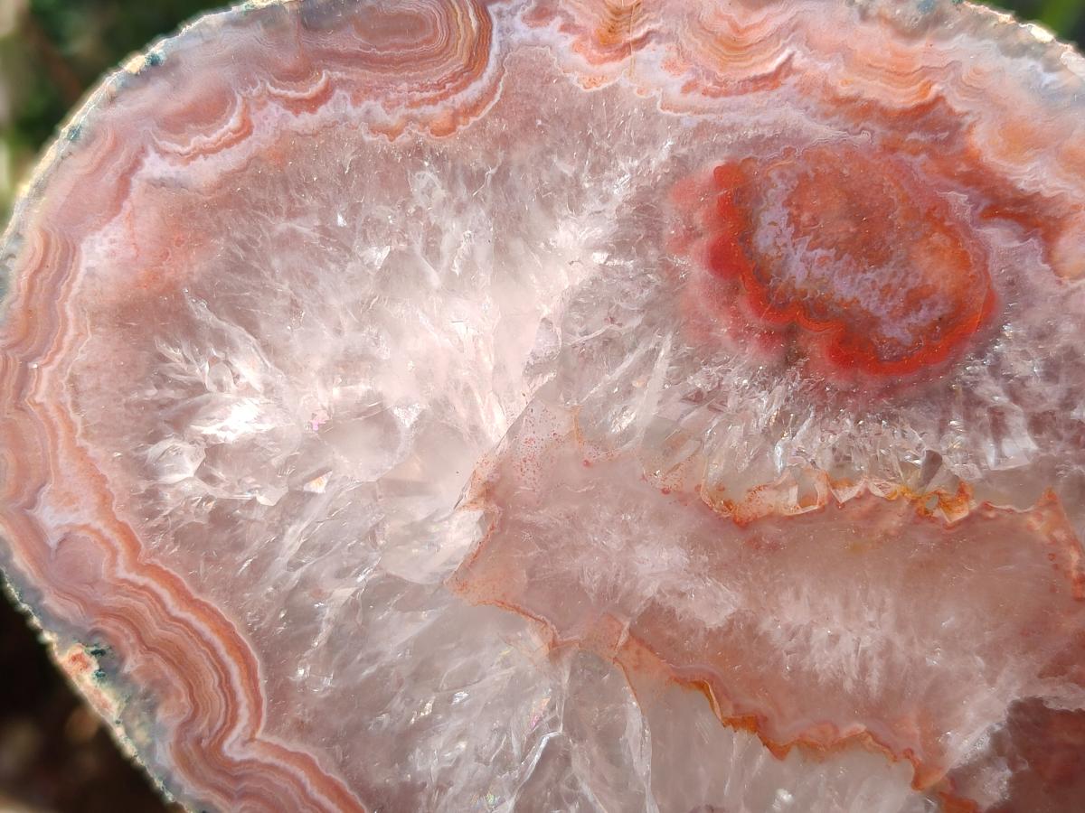 Polished One Side Red Shashe River Agate Slices x 4 From Shashe River, Zimbabwe - Toprock Gemstones and Minerals 