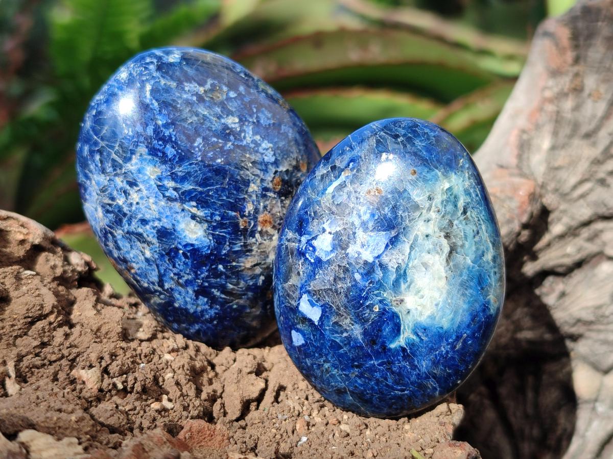 Polished Rare Dumortierite Galets x 24 From Madagascar - Toprock Gemstones and Minerals 