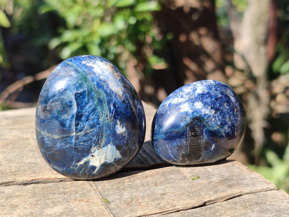 Polished Rare Dumortierite Galets x 24 From Madagascar - Toprock Gemstones and Minerals 