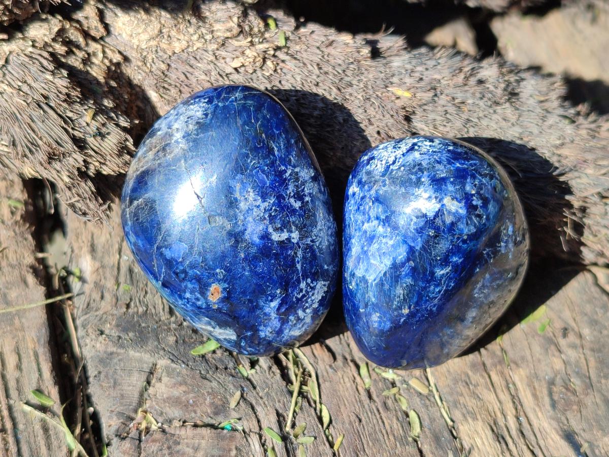 Polished Rare Dumortierite Galets x 24 From Madagascar - Toprock Gemstones and Minerals 