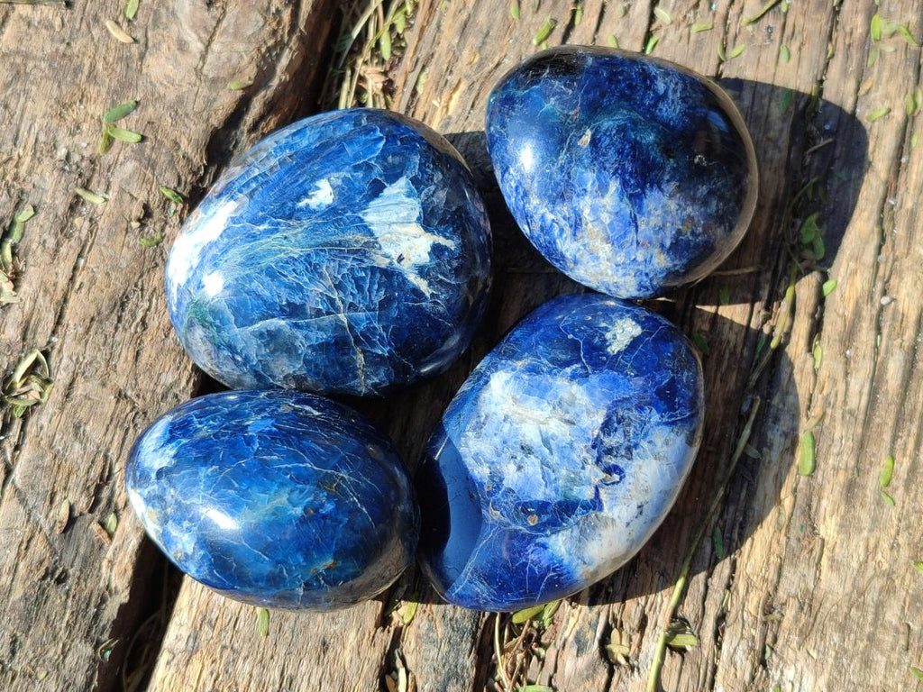 Polished Rare Dumortierite Galets x 24 From Madagascar - Toprock Gemstones and Minerals 