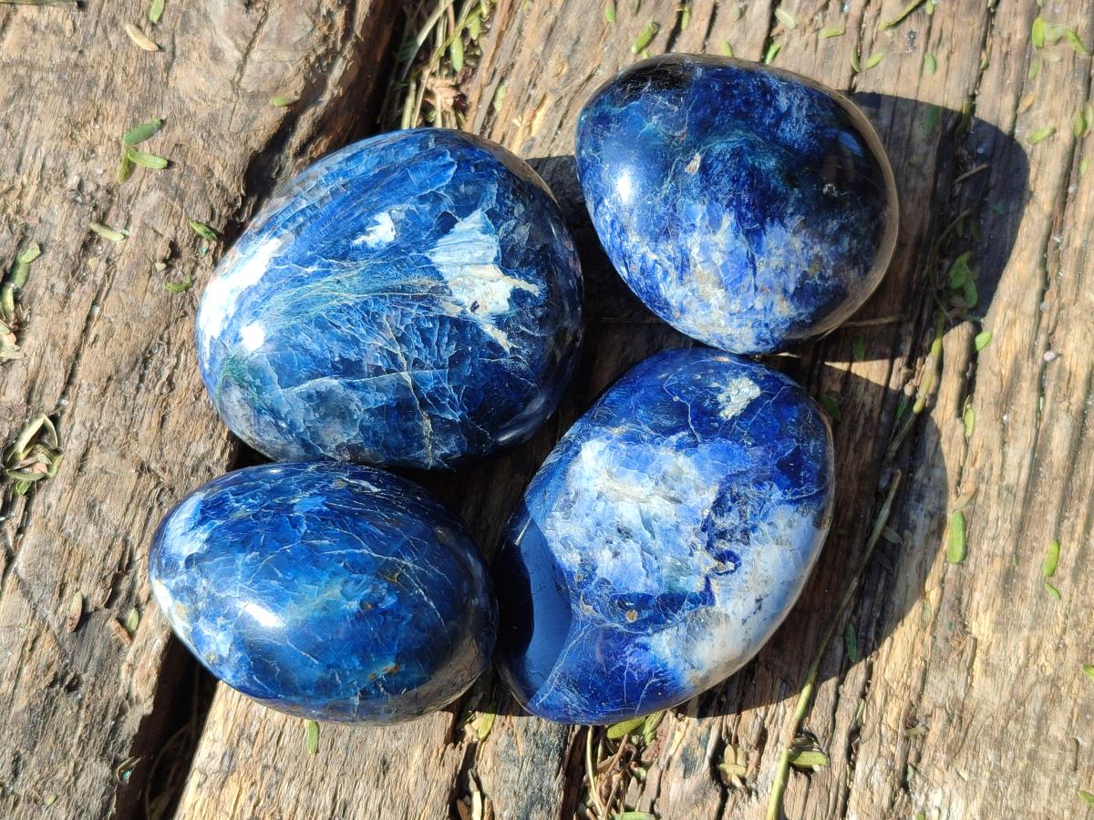 Polished Rare Dumortierite Galets x 24 From Madagascar - Toprock Gemstones and Minerals 