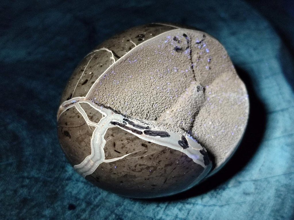 Polished Septerye Sauvage "Dragons Egg" Geodes x 2 From Mahajanga, Madagascar - Toprock Gemstones and Minerals 