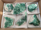 Natural Green Cubic Fluorite Specimens x 6 From Mandrosonoro, Madagascar - Toprock Gemstones and Minerals 
