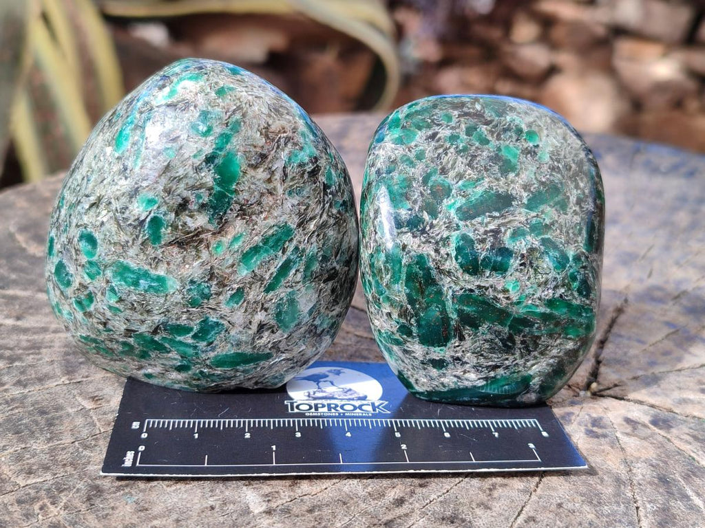 Polished Small Emerald Mica 'Mutokolite' Standing Display Pieces x 6 From Mutoko, Zimbabwe - Toprock Gemstones and Minerals 
