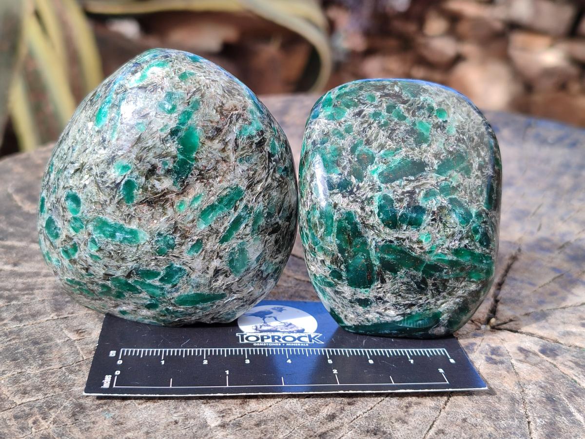 Polished Small Emerald Mica 'Mutokolite' Standing Display Pieces x 6 From Mutoko, Zimbabwe - Toprock Gemstones and Minerals 