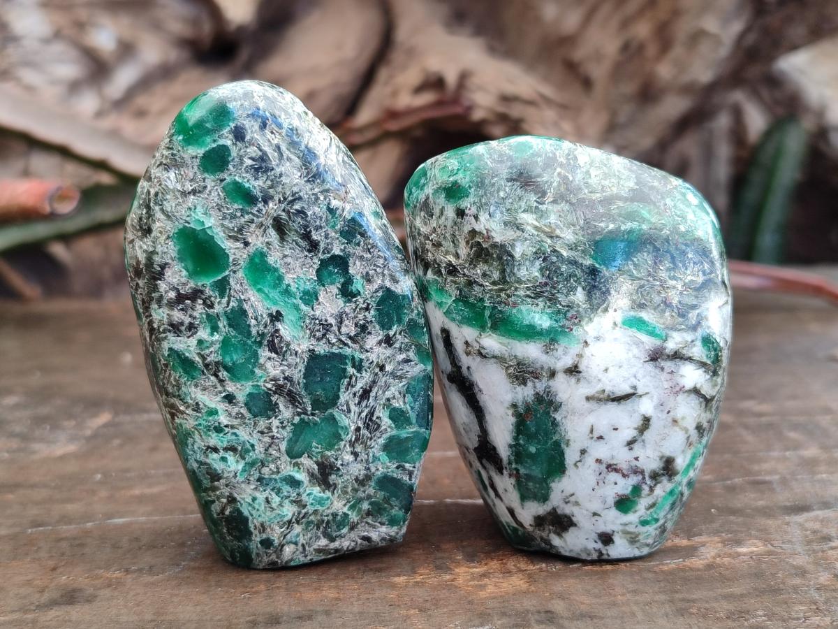 Polished Small Emerald Mica 'Mutokolite' Standing Display Pieces x 6 From Mutoko, Zimbabwe - Toprock Gemstones and Minerals 