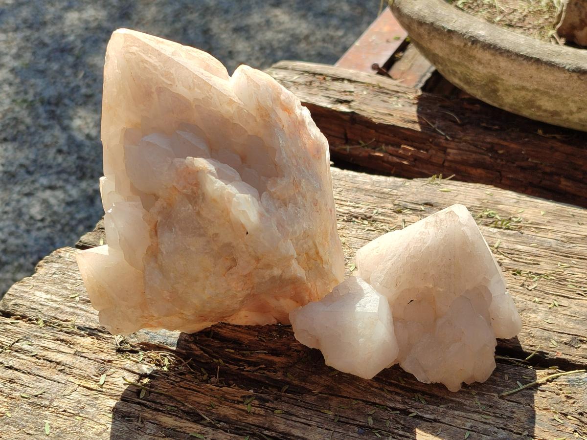 Natural Cascading "Anananas" Candle Quartz Clusters x 3 From Antsirabe, Madagascar - Toprock Gemstones and Minerals 